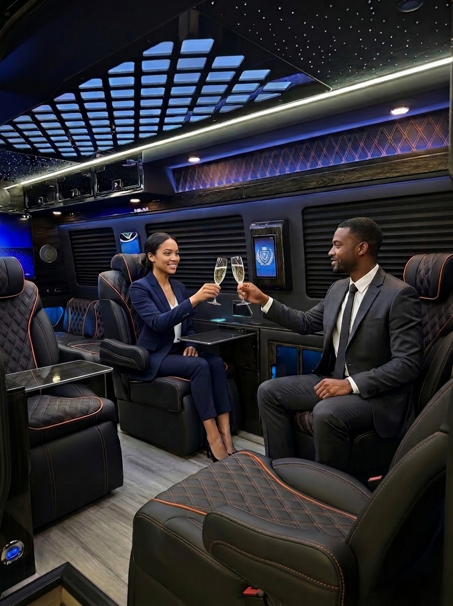 Guests sharing a moment inside the private cabin